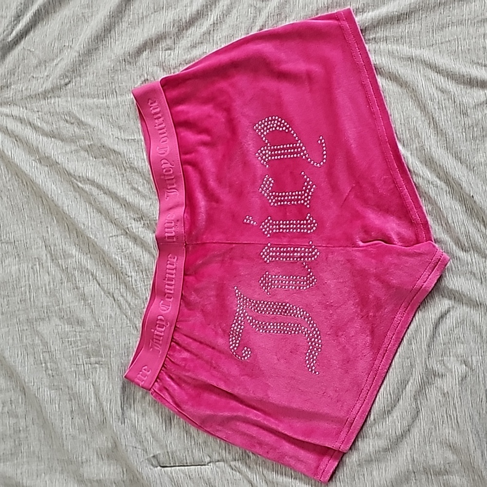 Juicy Couture Barbie Pink Shorts in rhinestones